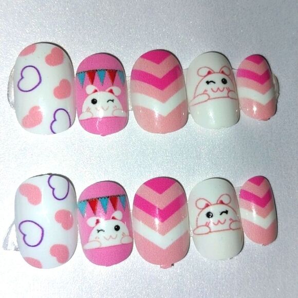 Kids custom 10pc  press on nails for girls and teens - Picture 1 of 5
